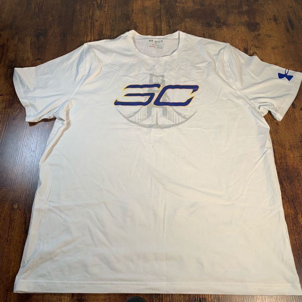 Under Armour SC Heat Gear Men's White Short Sleeve Shirt!! Size XXL